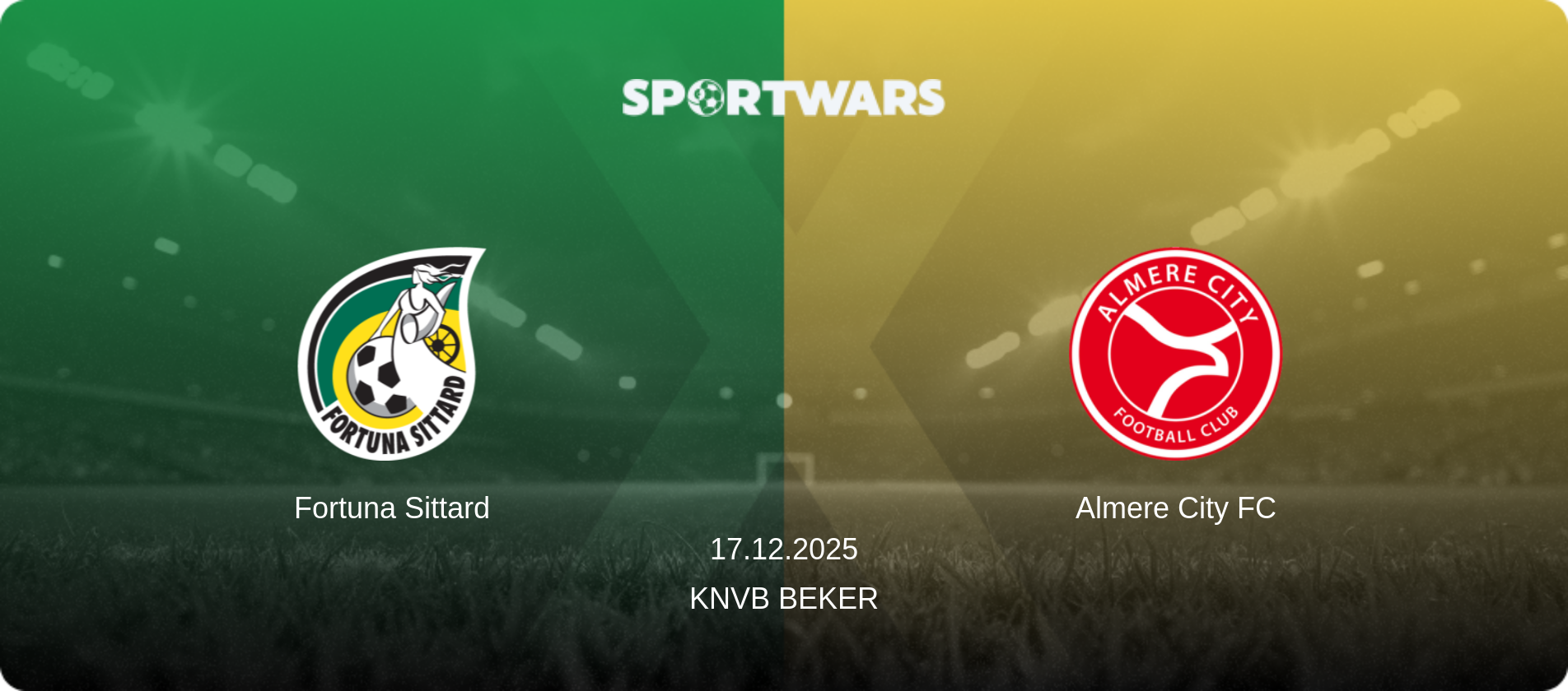 Fortuna Sittard — Almere City FC, 17.12.2025 — KNVB Beker (match preview)