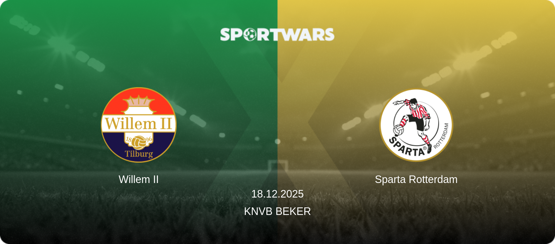 Willem II — Sparta Rotterdam, 18.12.2025 — KNVB Beker (match preview)