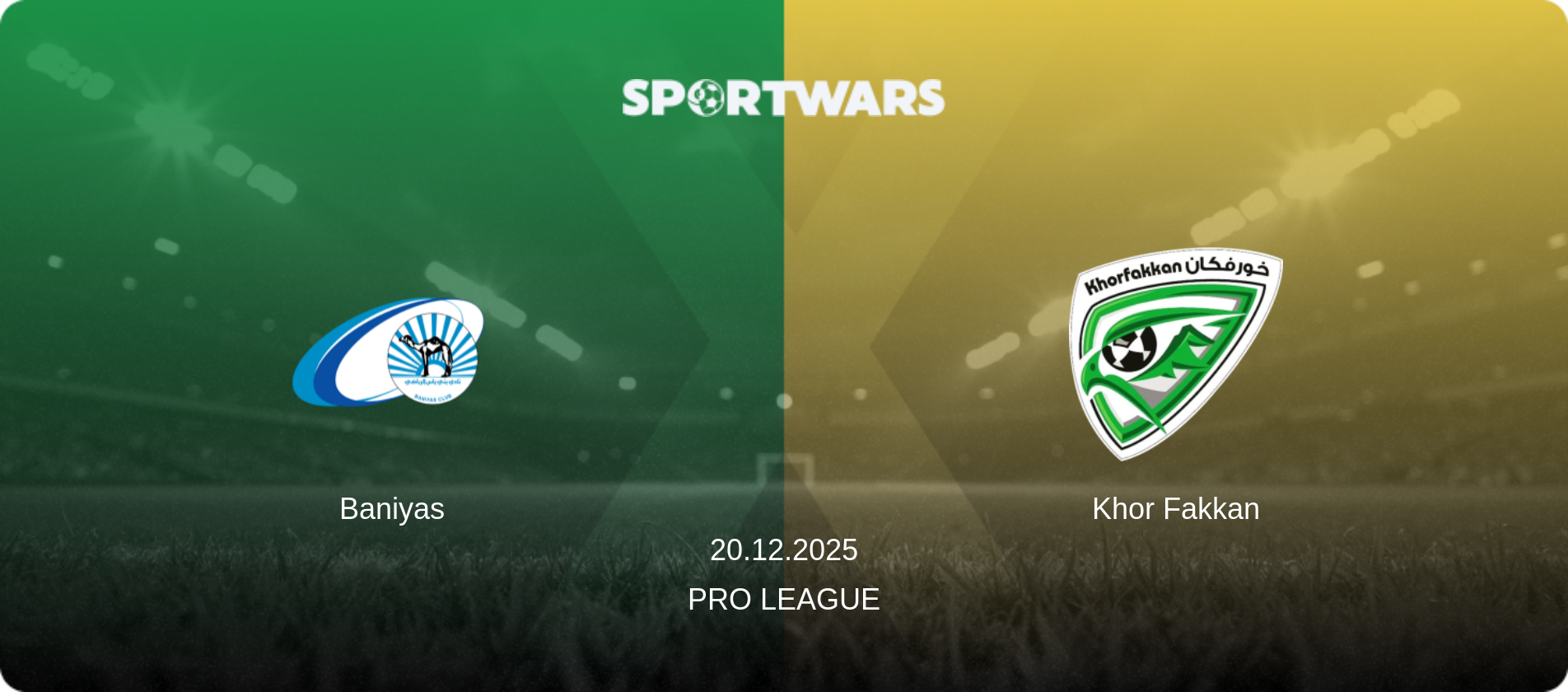 Baniyas — Khor Fakkan, 20.12.2025 — Pro League (match preview)