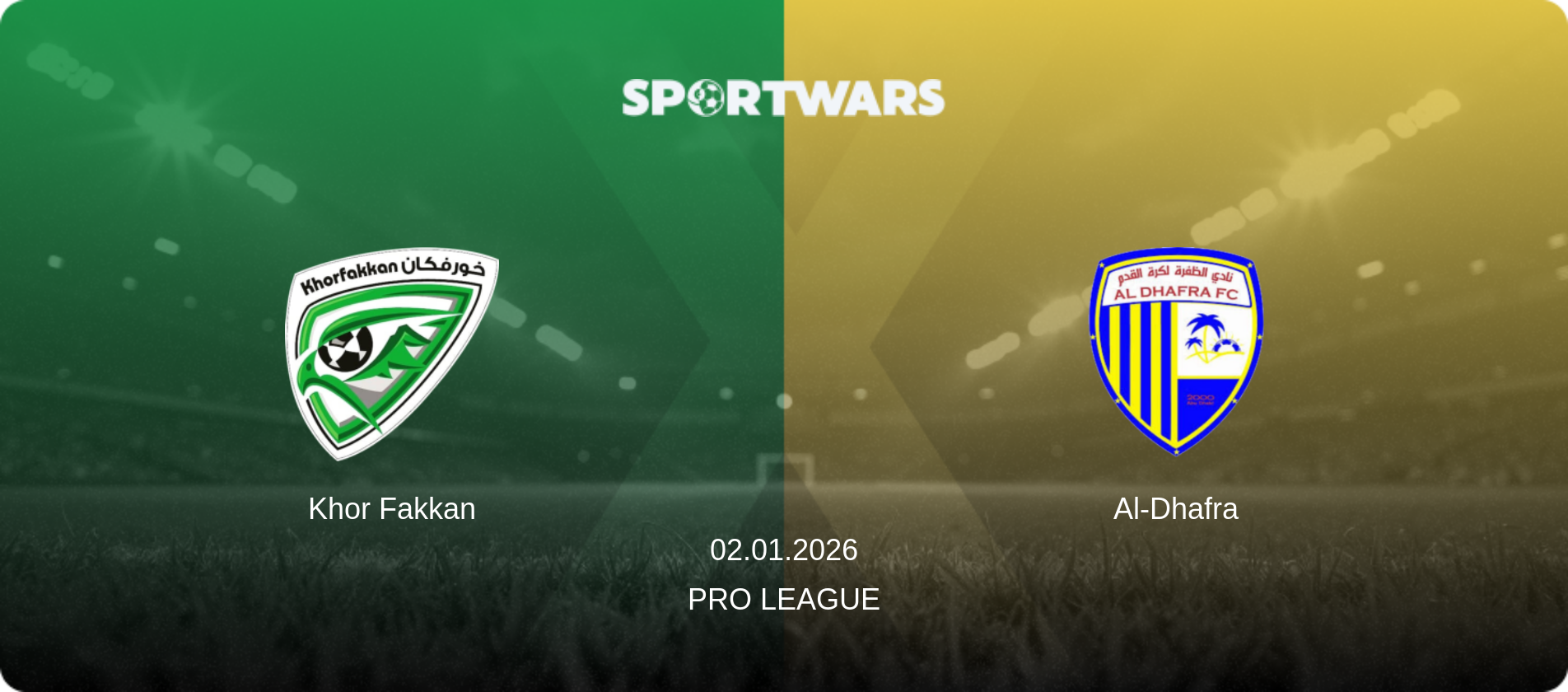 Khor Fakkan — Al-Dhafra, 02.01.2026 — Pro League (match preview)