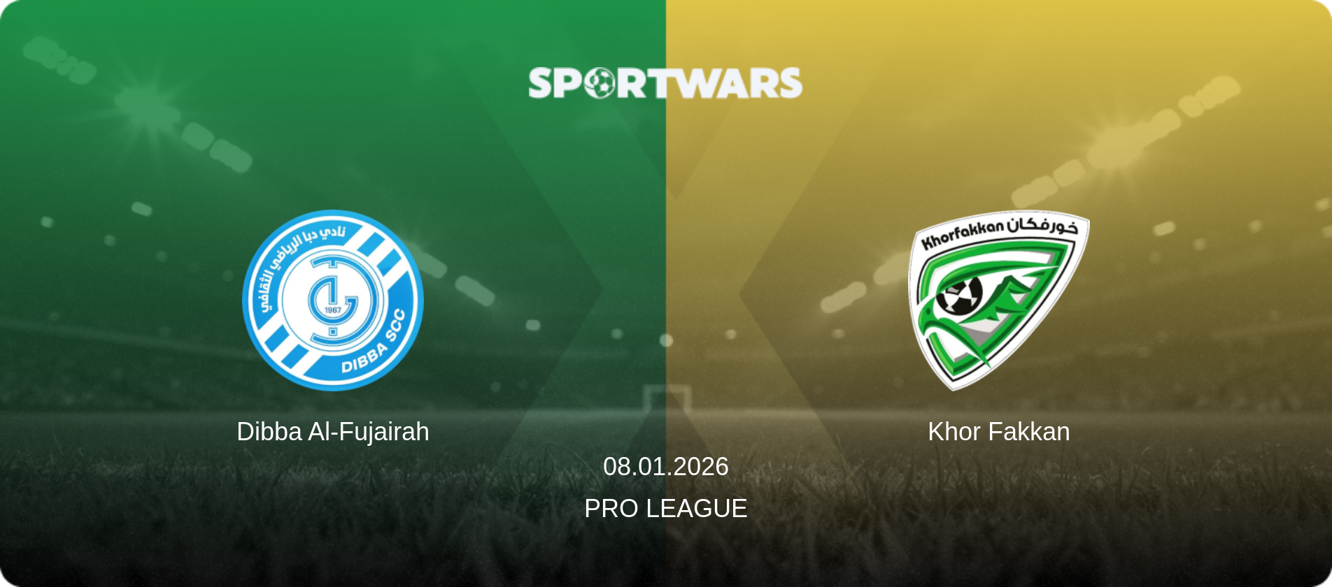 Dibba Al-Fujairah — Khor Fakkan, 08.01.2026 — Pro League (match preview)