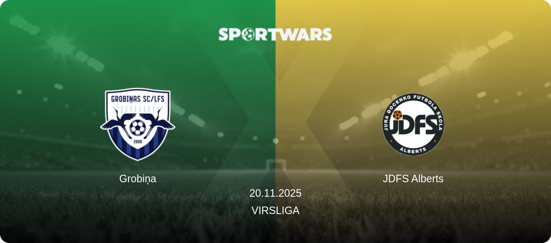 Grobiņa — JDFS Alberts, 20.11.2025 — Virsliga (match preview)
