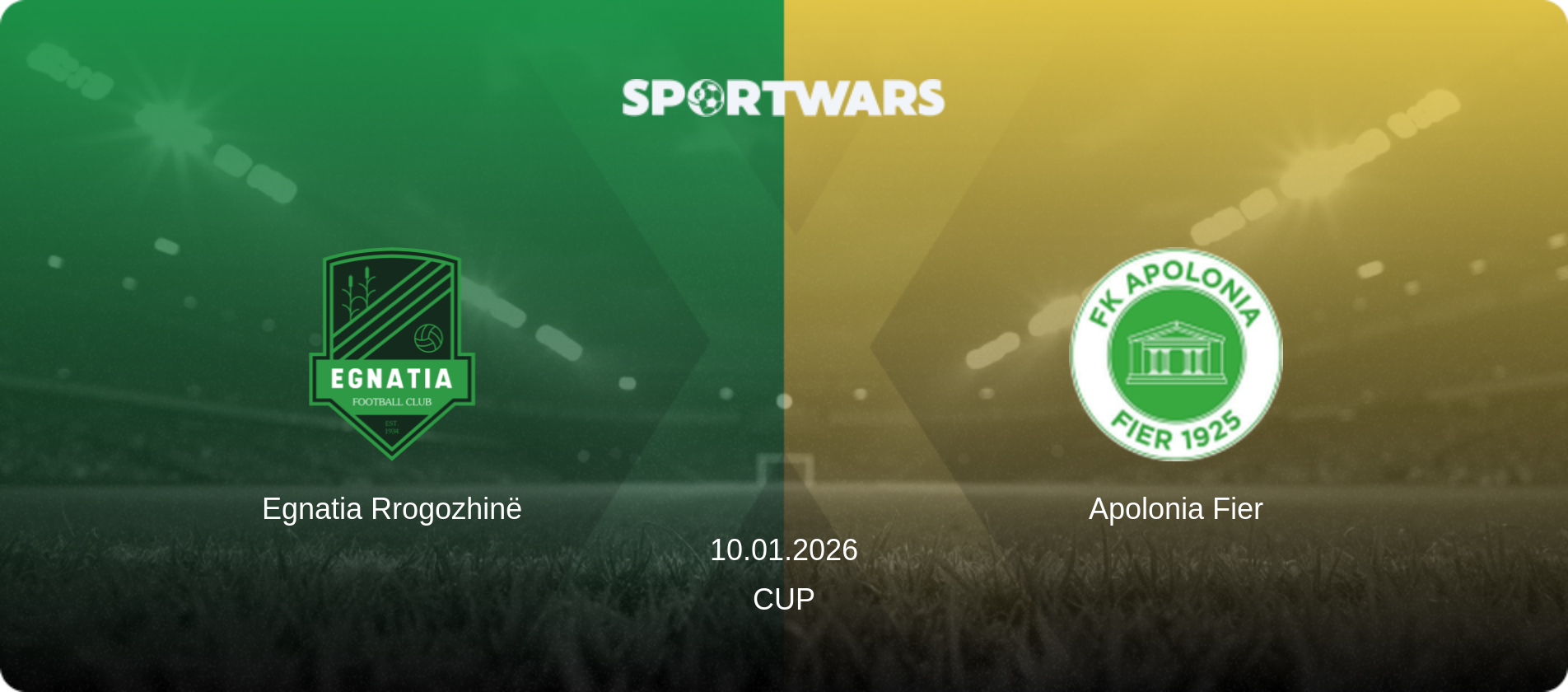 Egnatia Rrogozhinë — Apolonia Fier, 10.01.2026 — Cup (match preview)