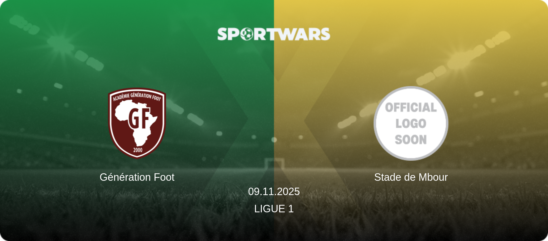 Génération Foot — Stade de Mbour, 09.11.2025 — Ligue 1 (match preview)