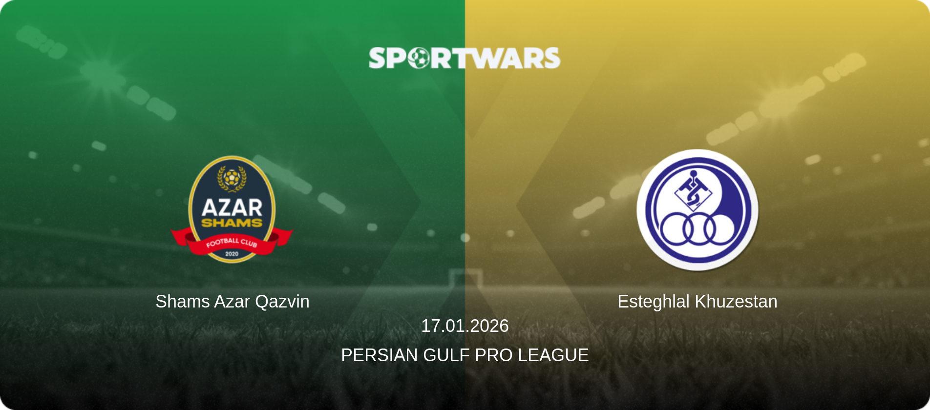Shams Azar Qazvin — Esteghlal Khuzestan, 17.01.2026 — Persian Gulf Pro League (match preview)