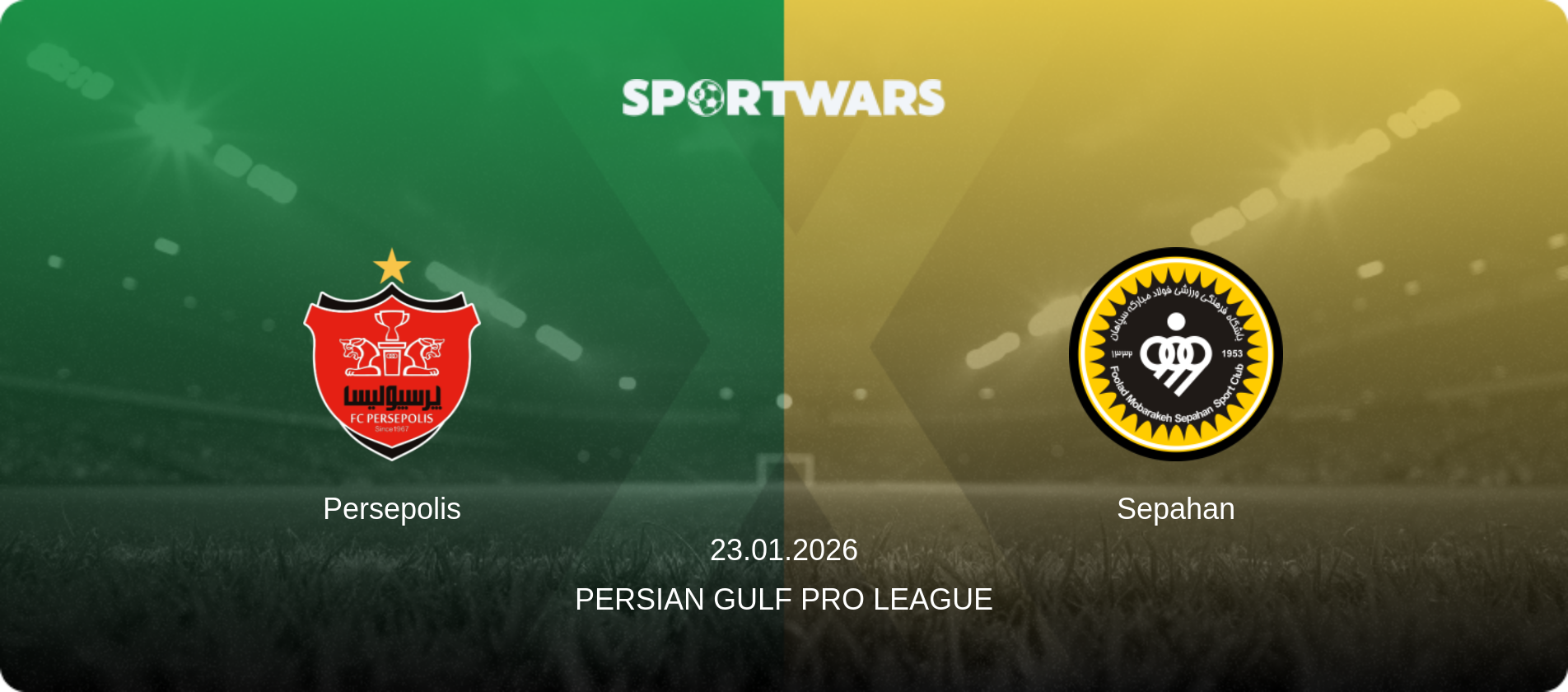 Persepolis — Sepahan, 23.01.2026 — Persian Gulf Pro League (match preview)