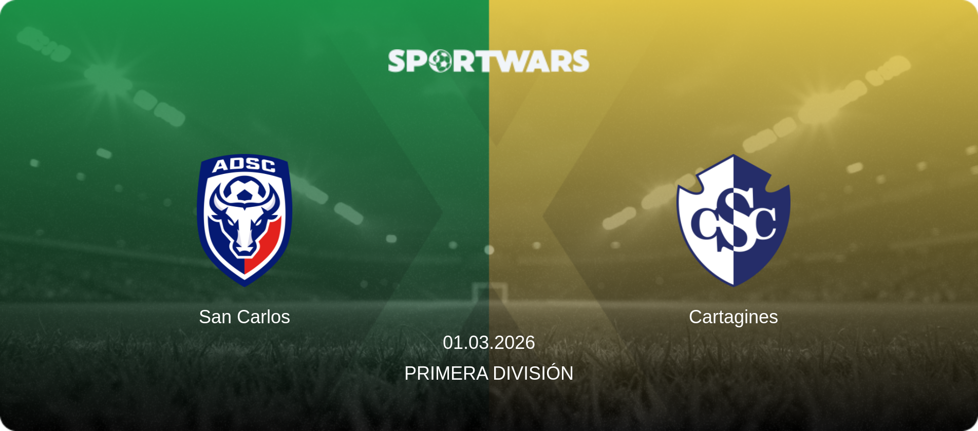 San Carlos — Cartagines, 01.03.2026 — Primera División (match preview)