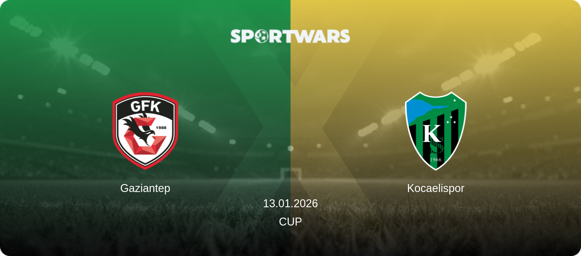 Gaziantep — Kocaelispor, 13.01.2026 — Cup (match preview)