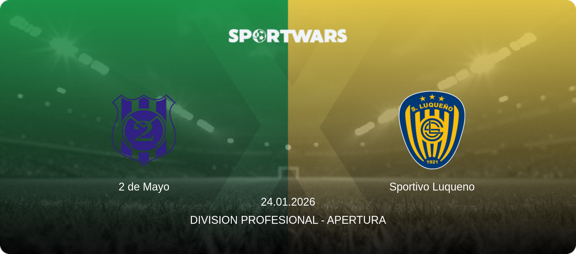 2 de Mayo — Sportivo Luqueno, 24.01.2026 — Division Profesional - Apertura (match preview)