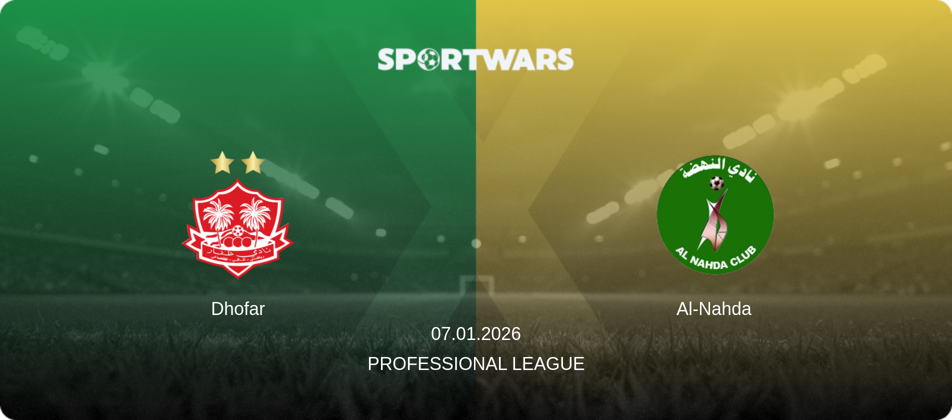 Dhofar — Al-Nahda, 07.01.2026 — Professional League (match preview)