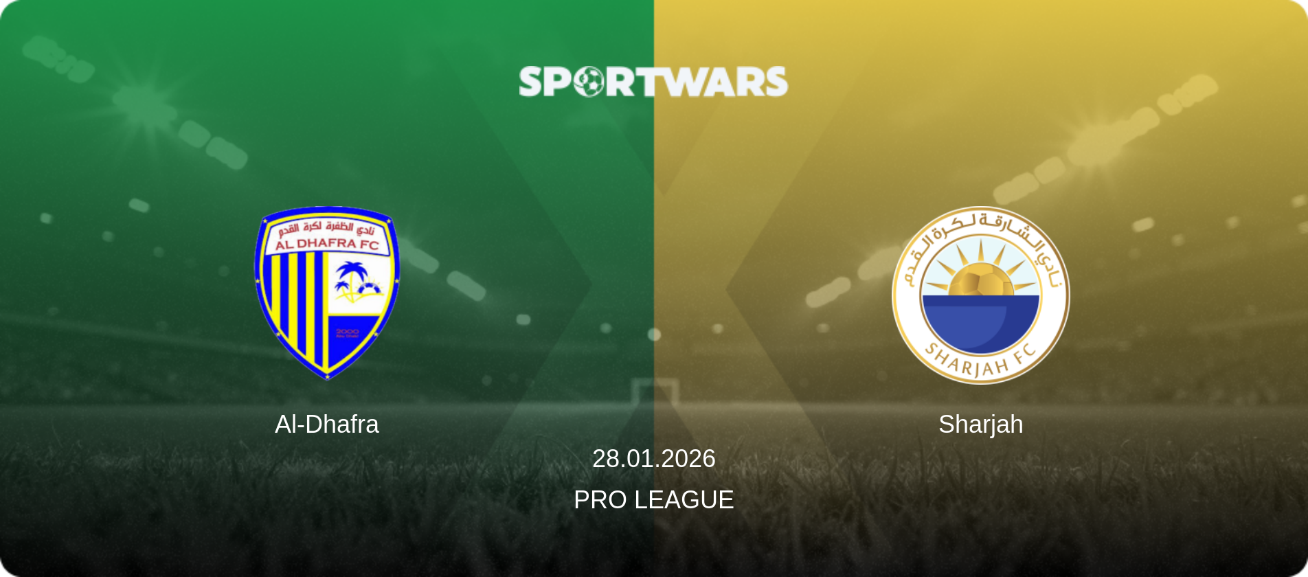 Al-Dhafra — Sharjah, 28.01.2026 — Pro League (match preview)