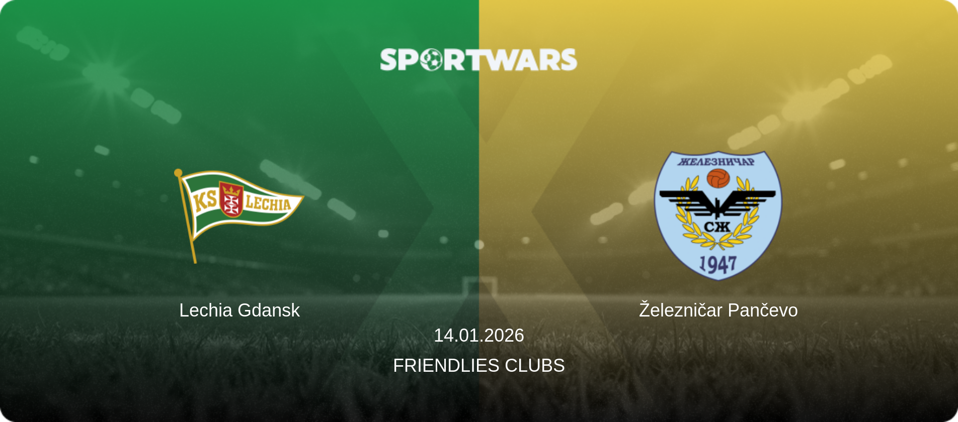 Lechia Gdansk — Železničar Pančevo, 14.01.2026 — Friendlies Clubs (match preview)