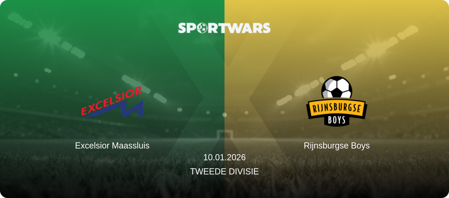 Excelsior Maassluis — Rijnsburgse Boys, 10.01.2026 — Tweede Divisie (match preview)