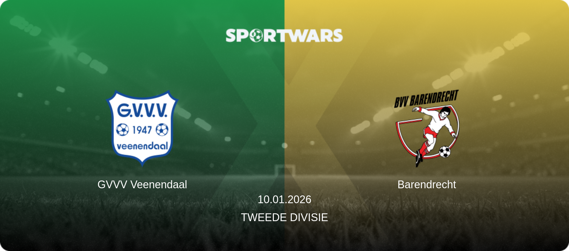 GVVV Veenendaal — Barendrecht, 10.01.2026 — Tweede Divisie (match preview)