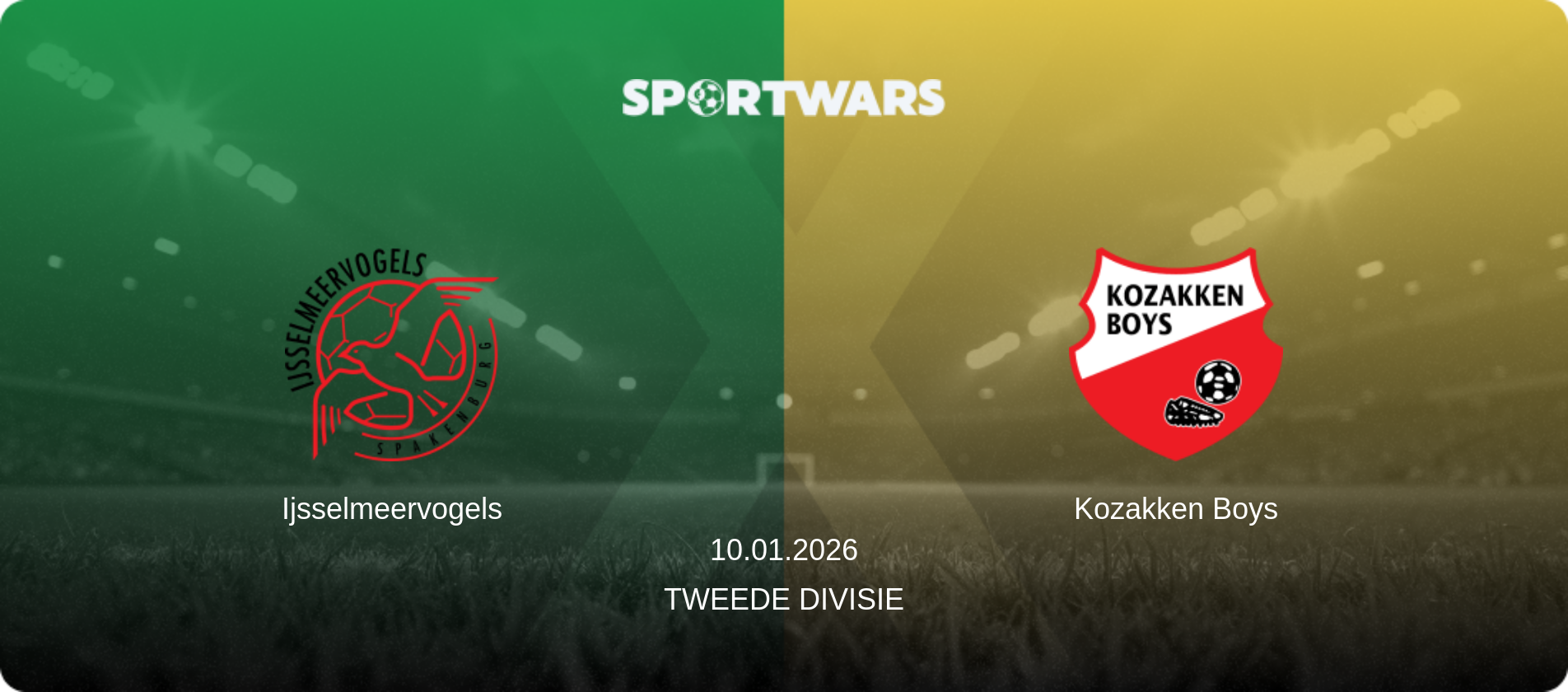 Ijsselmeervogels — Kozakken Boys, 10.01.2026 — Tweede Divisie (match preview)