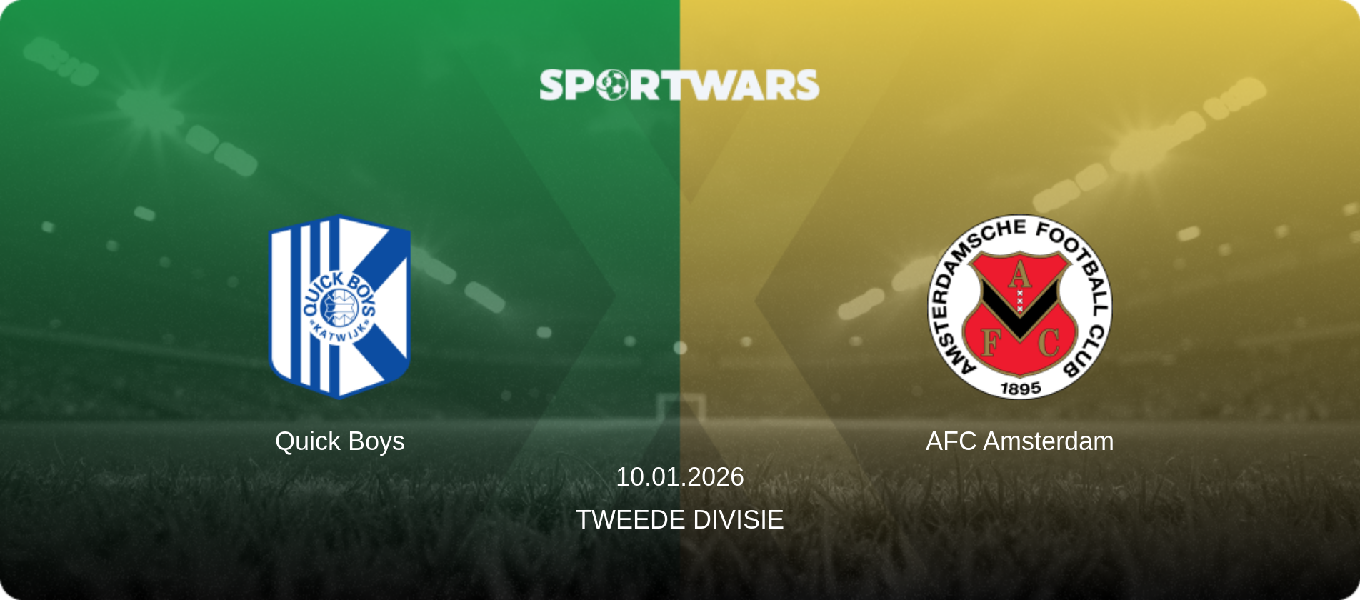 Quick Boys — AFC Amsterdam, 10.01.2026 — Tweede Divisie (match preview)