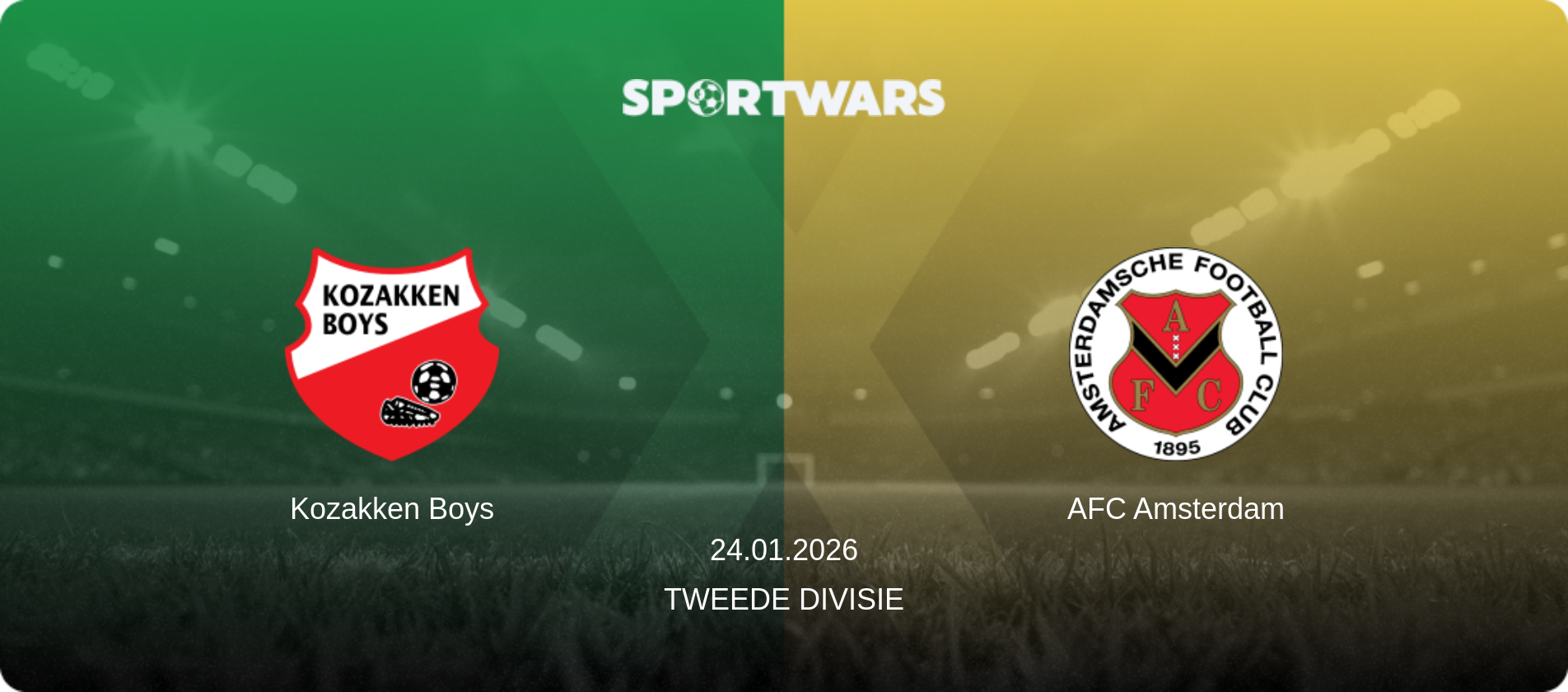 Kozakken Boys — AFC Amsterdam, 24.01.2026 — Tweede Divisie (match preview)