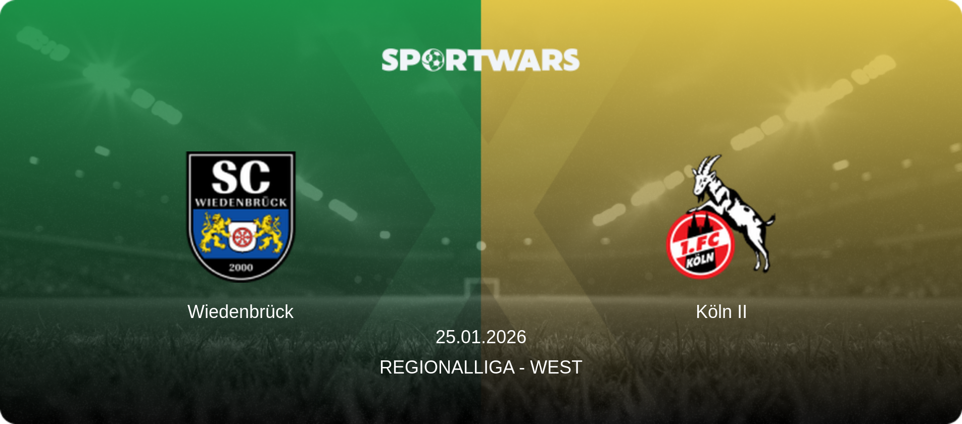 Wiedenbrück — Köln II, 25.01.2026 — Regionalliga - West (match preview)