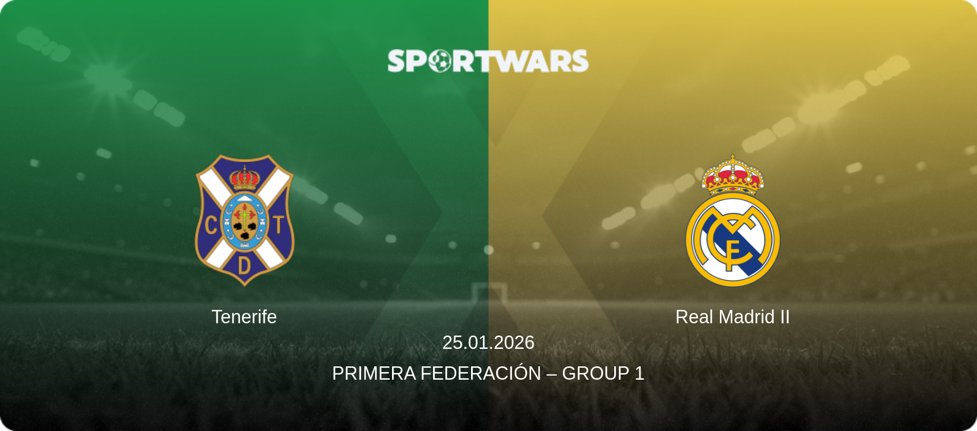 Tenerife — Real Madrid II, 25.01.2026 — Primera Federación – Group 1 (match preview)