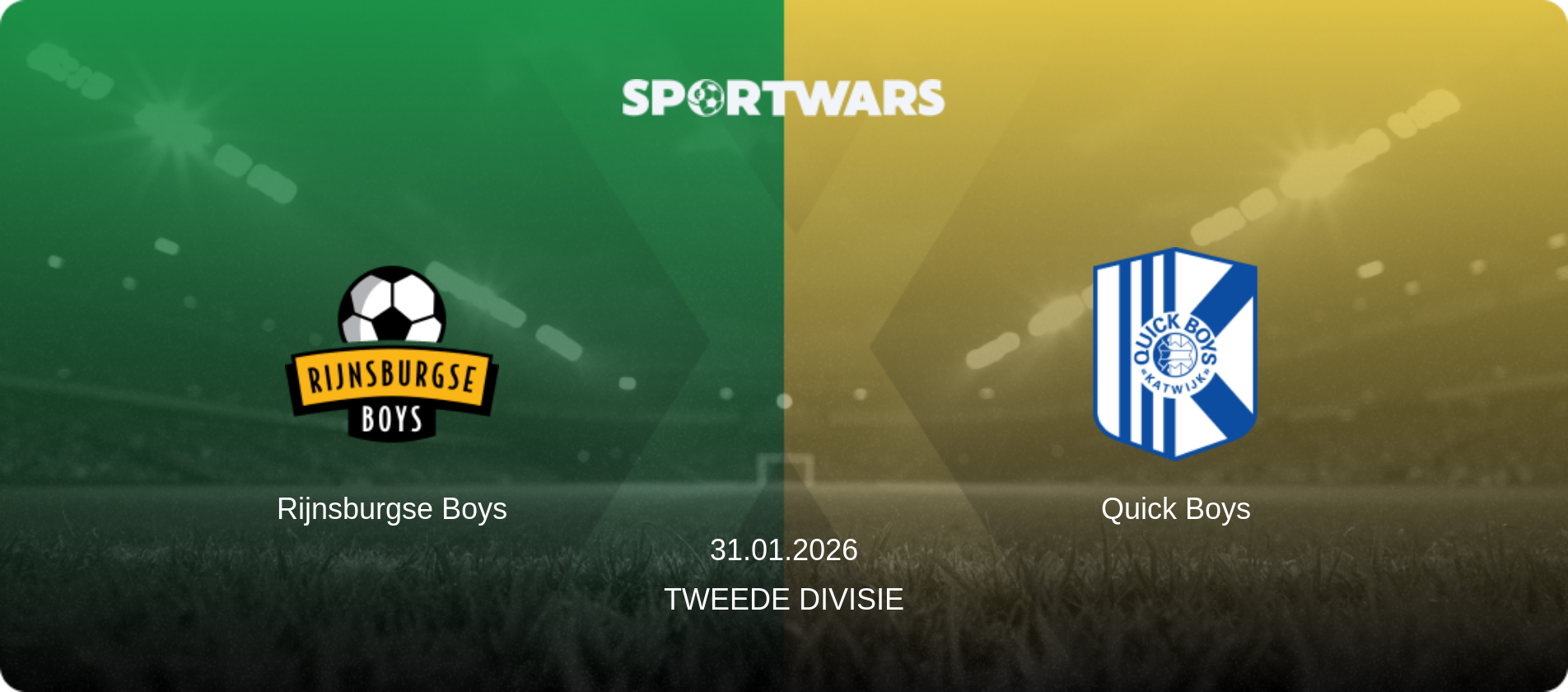 Rijnsburgse Boys — Quick Boys, 31.01.2026 — Tweede Divisie (match preview)
