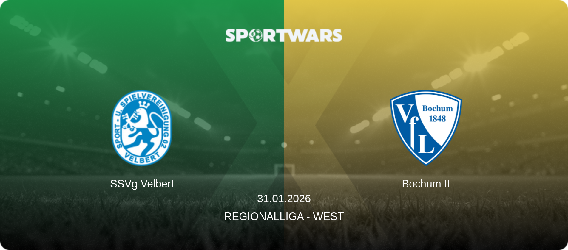 SSVg Velbert — Bochum II, 31.01.2026 — Regionalliga - West (match preview)