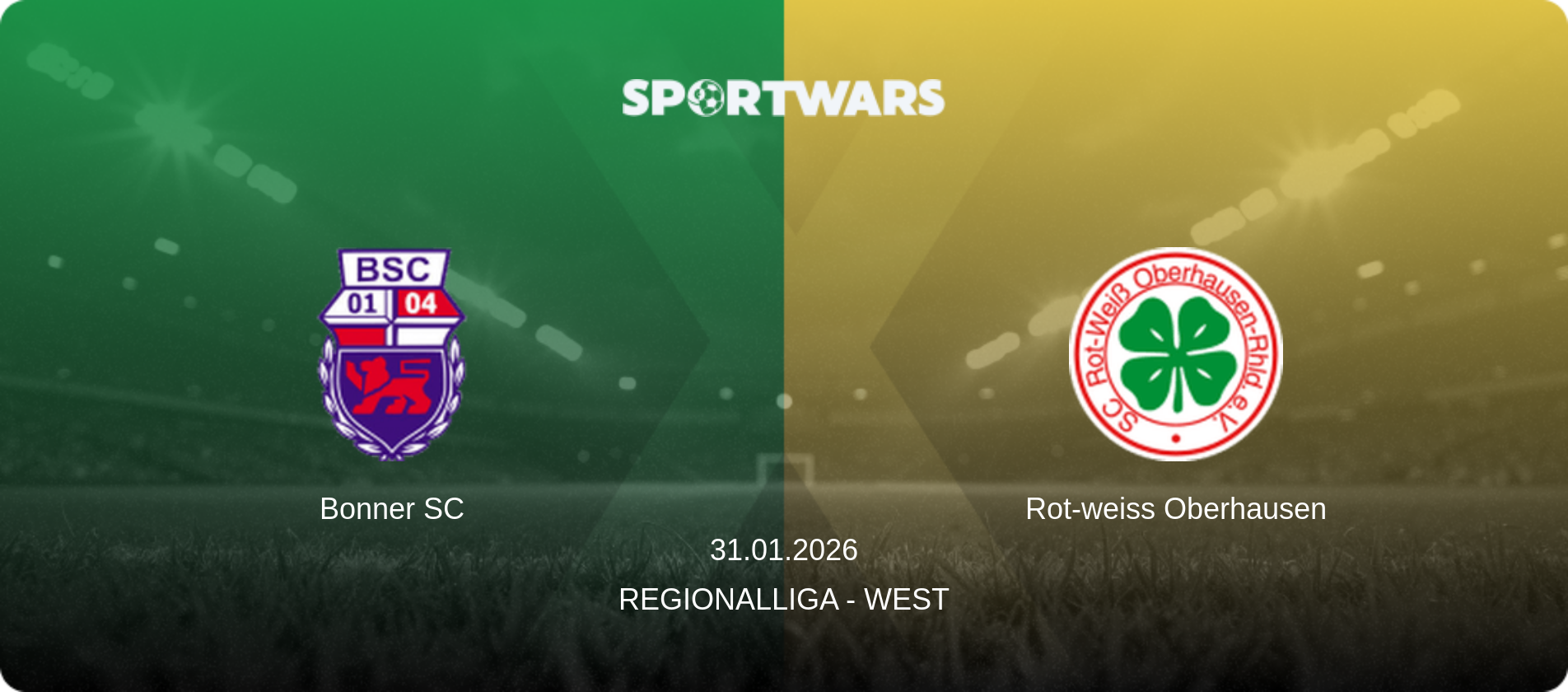Bonner SC — Rot-weiss Oberhausen, 31.01.2026 — Regionalliga - West (match preview)
