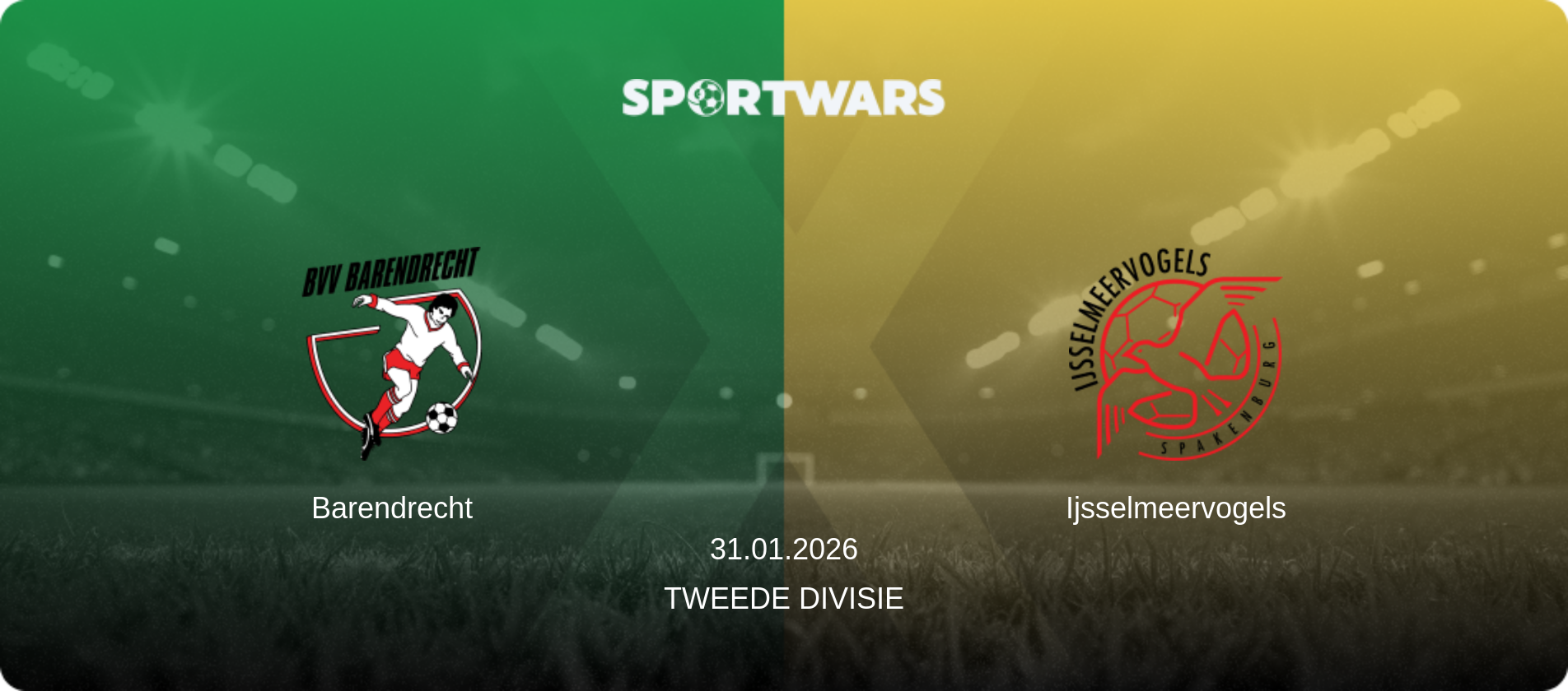 Barendrecht — Ijsselmeervogels, 31.01.2026 — Tweede Divisie (match preview)