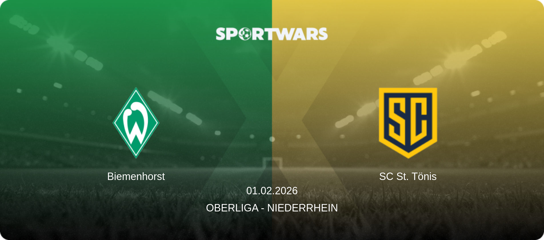 Biemenhorst — SC St. Tönis, 01.02.2026 — Oberliga - Niederrhein (match preview)