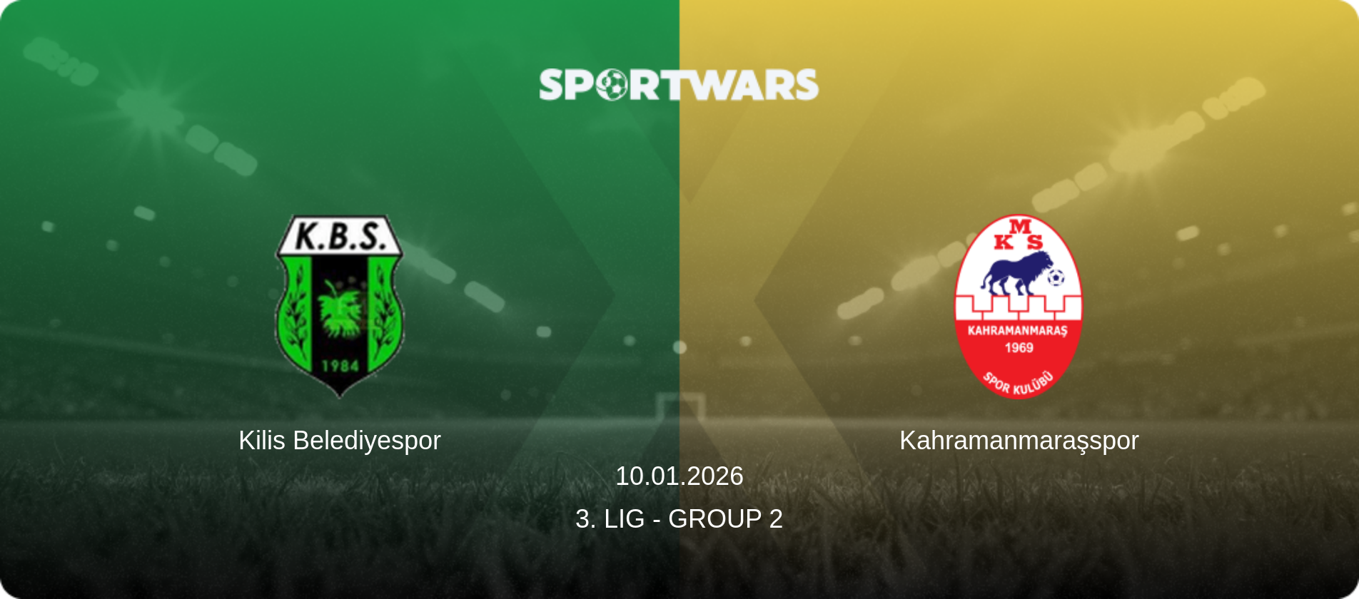 Kilis Belediyespor — Kahramanmaraşspor, 10.01.2026 — 3. Lig - Group 2 (match preview)