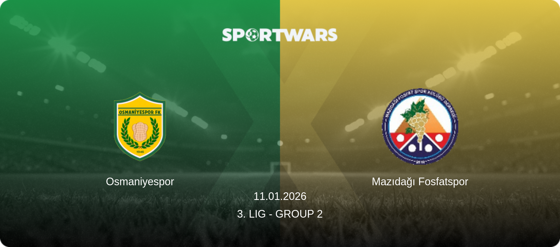 Osmaniyespor — Mazıdağı Fosfatspor, 11.01.2026 — 3. Lig - Group 2 (match preview)