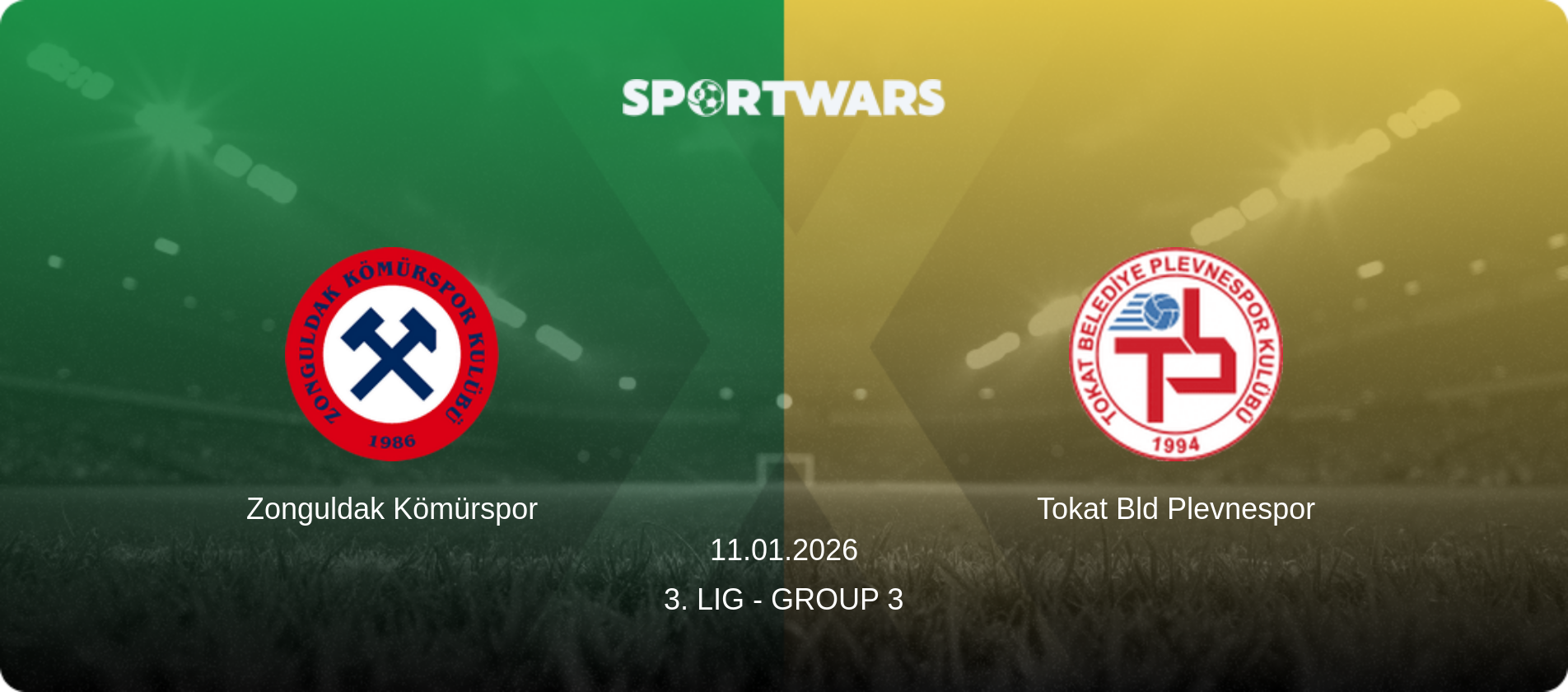 Zonguldak Kömürspor — Tokat Bld Plevnespor, 11.01.2026 — 3. Lig - Group 3 (match preview)