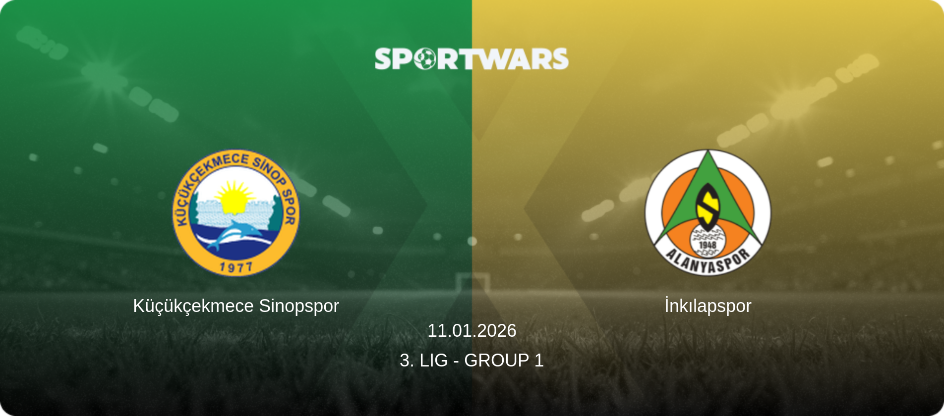 Küçükçekmece Sinopspor — İnkılapspor, 11.01.2026 — 3. Lig - Group 1 (match preview)