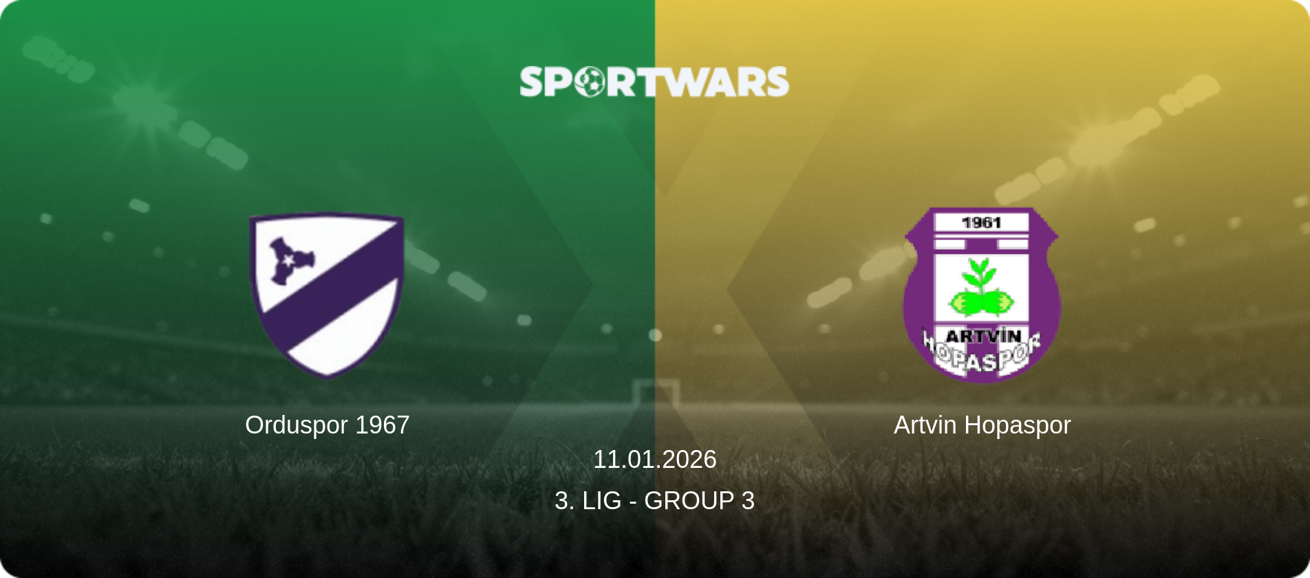 Orduspor 1967 — Artvin Hopaspor, 11.01.2026 — 3. Lig - Group 3 (match preview)