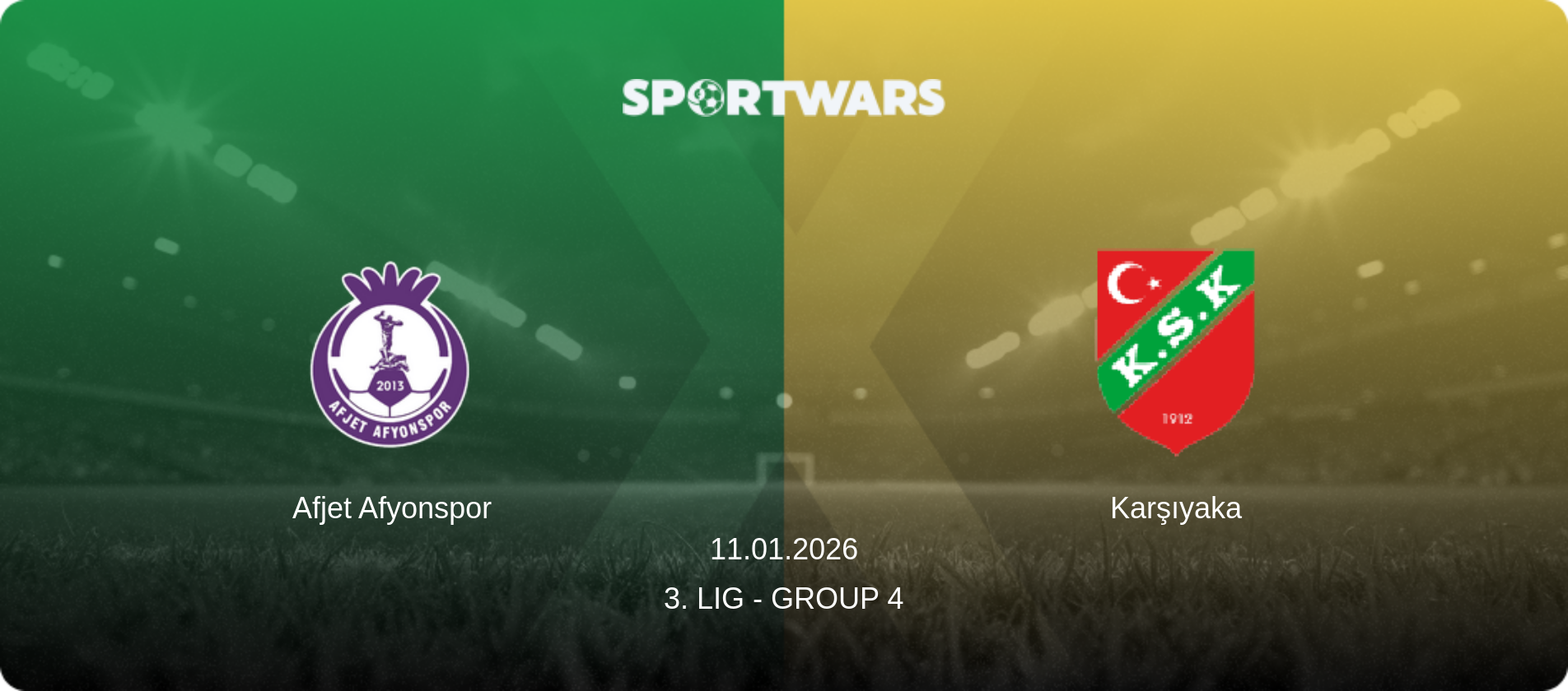 Afjet Afyonspor — Karşıyaka, 11.01.2026 — 3. Lig - Group 4 (match preview)