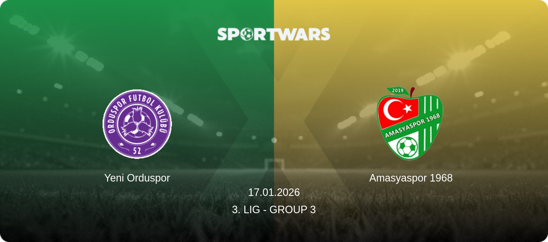 Yeni Orduspor — Amasyaspor 1968, 17.01.2026 — 3. Lig - Group 3 (match preview)