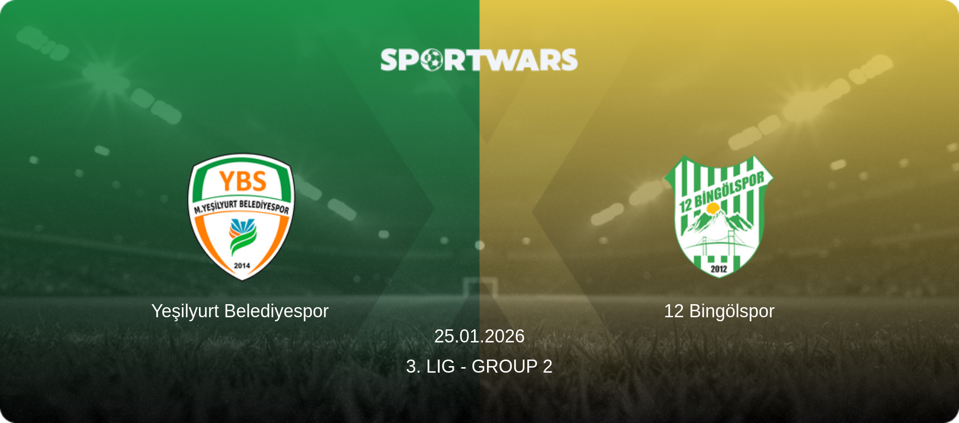 Yeşilyurt Belediyespor — 12 Bingölspor, 25.01.2026 — 3. Lig - Group 2 (match preview)