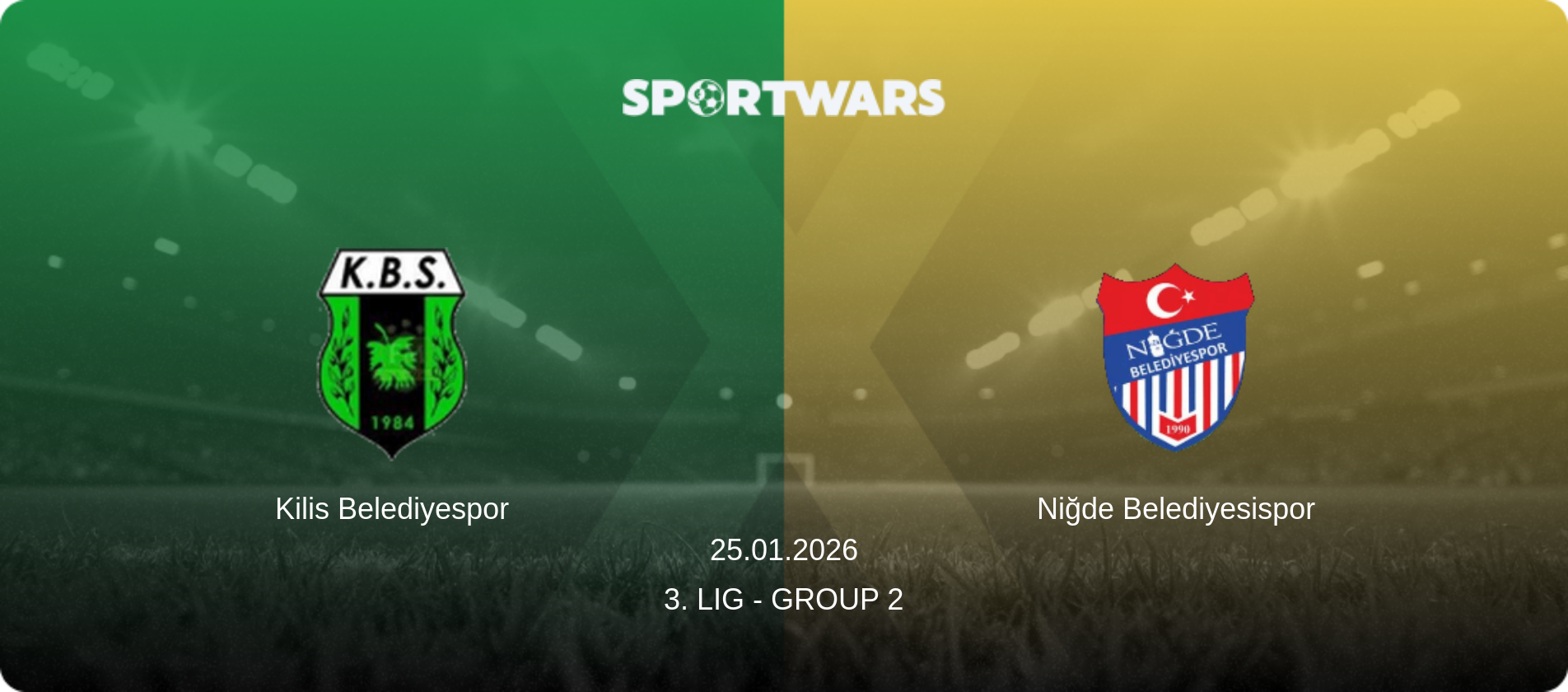 Kilis Belediyespor — Niğde Belediyesispor, 25.01.2026 — 3. Lig - Group 2 (match preview)