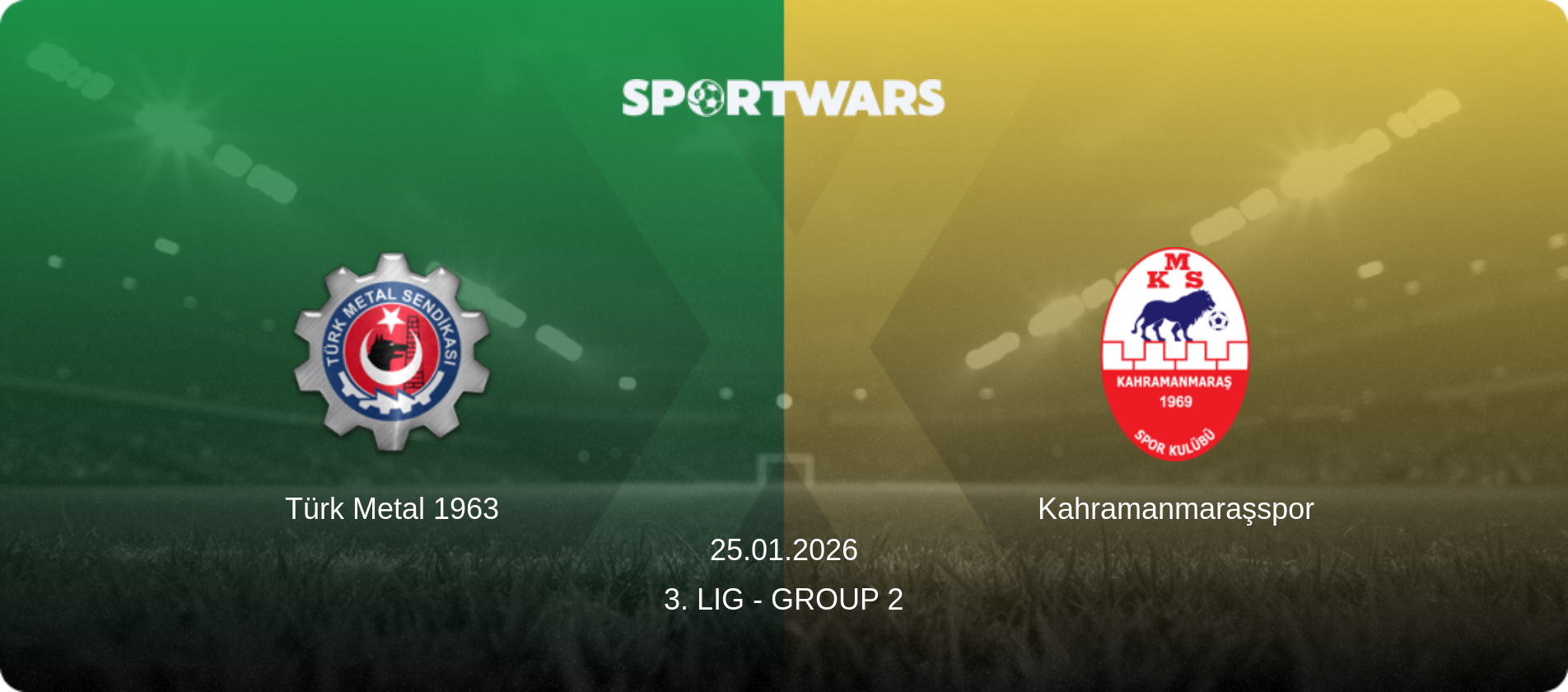 Türk Metal 1963 — Kahramanmaraşspor, 25.01.2026 — 3. Lig - Group 2 (match preview)