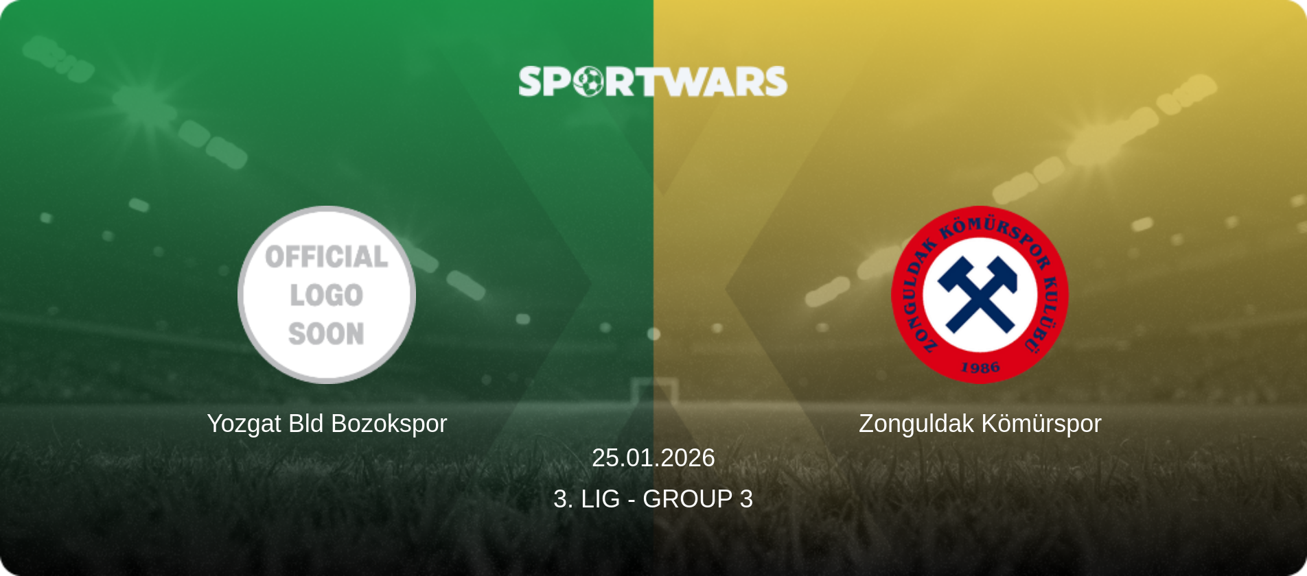 Yozgat Bld Bozokspor — Zonguldak Kömürspor, 25.01.2026 — 3. Lig - Group 3 (match preview)