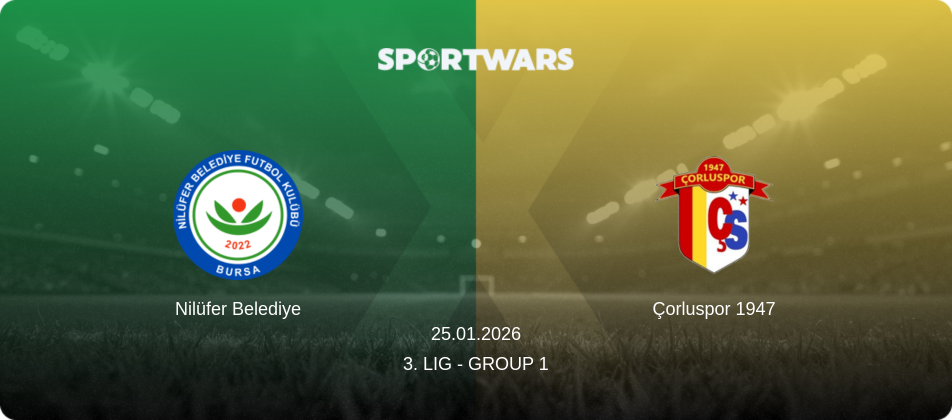 Nilüfer Belediye — Çorluspor 1947, 25.01.2026 — 3. Lig - Group 1 (match preview)