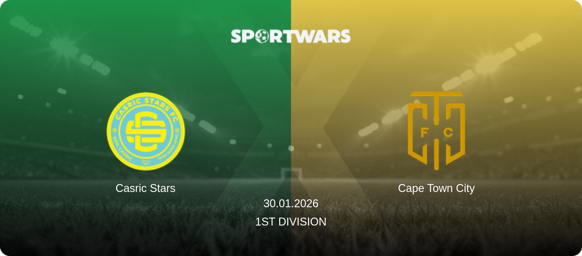 Casric Stars — Cape Town City, 30.01.2026 — 1st Division (match preview)