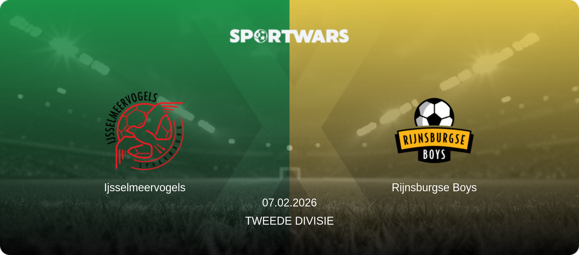 Ijsselmeervogels — Rijnsburgse Boys, 07.02.2026 — Tweede Divisie (match preview)