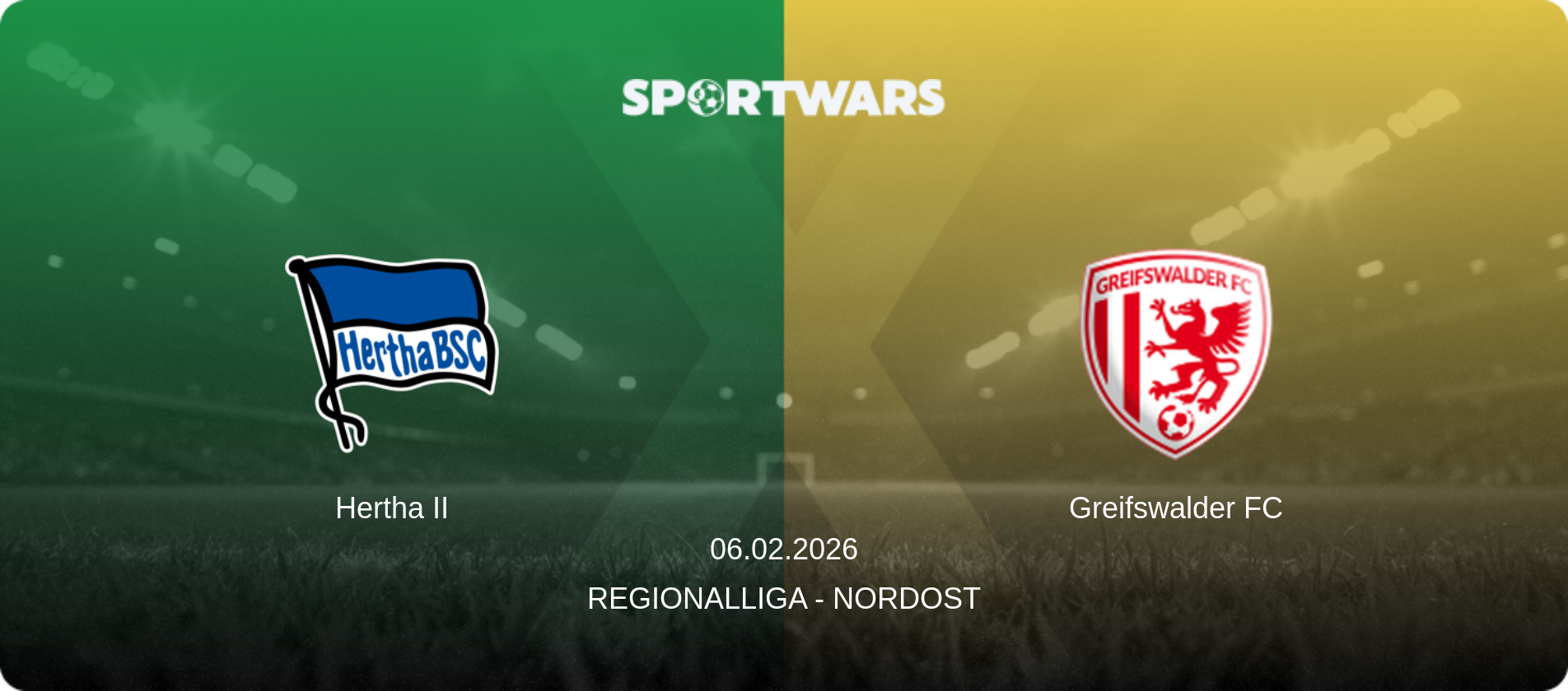 Hertha II — Greifswalder FC, 08.02.2026 — Regionalliga - Nordost (match preview)