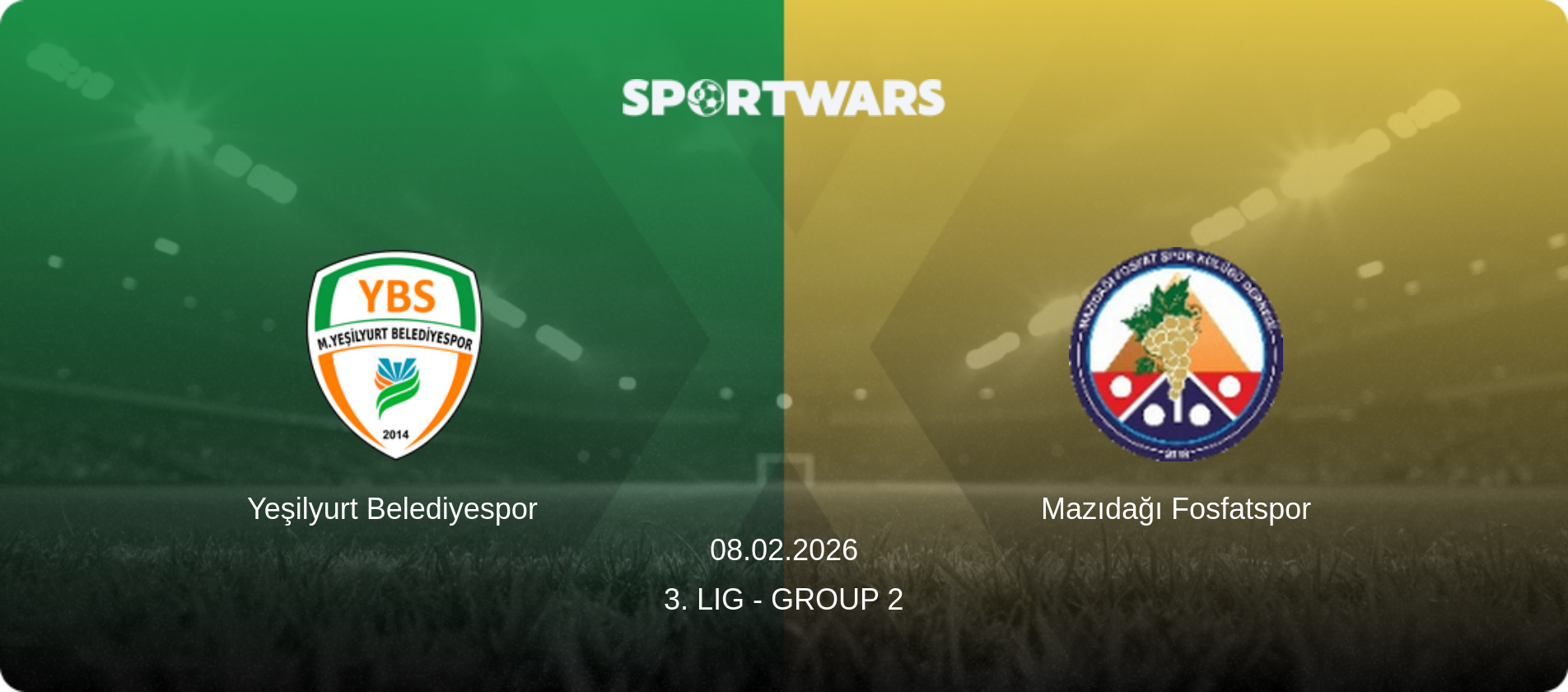 Yeşilyurt Belediyespor — Mazıdağı Fosfatspor, 08.02.2026 — 3. Lig - Group 2 (match preview)