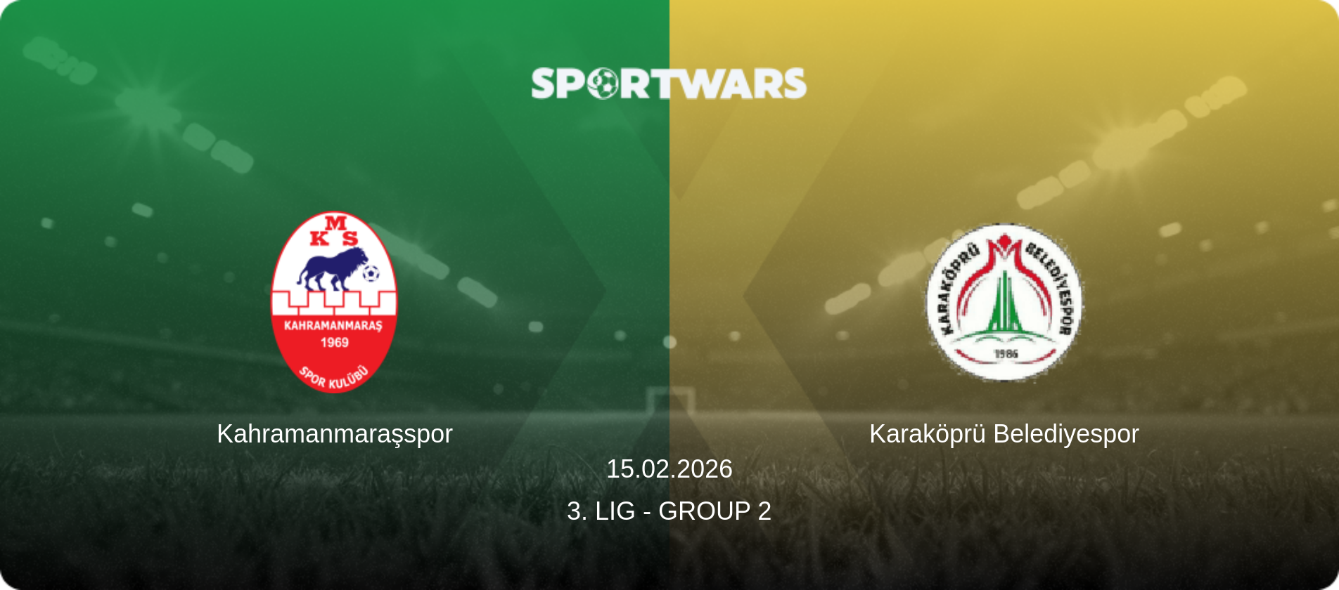 Kahramanmaraşspor — Karaköprü Belediyespor, 15.02.2026 — 3. Lig - Group 2 (match preview)