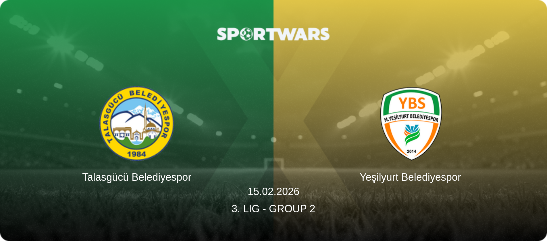 Talasgücü Belediyespor — Yeşilyurt Belediyespor, 15.02.2026 — 3. Lig - Group 2 (match preview)