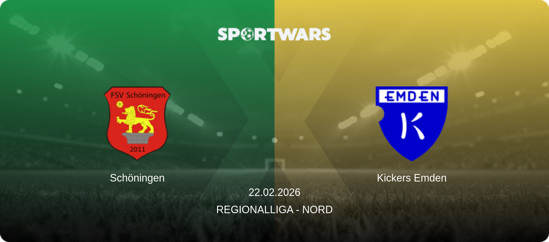 Schöningen — Kickers Emden, 22.02.2026 — Regionalliga - Nord (match preview)