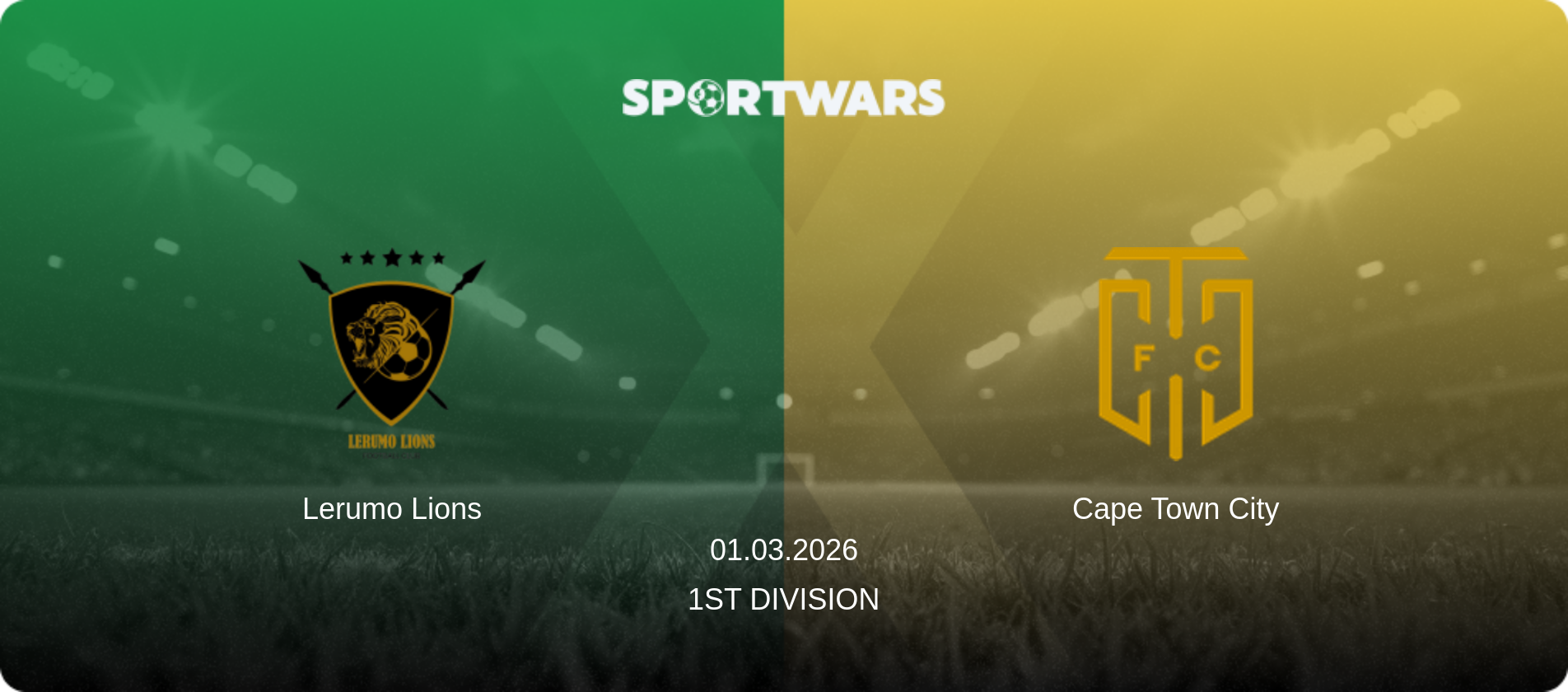 Lerumo Lions — Cape Town City, 01.03.2026 — 1st Division (match preview)