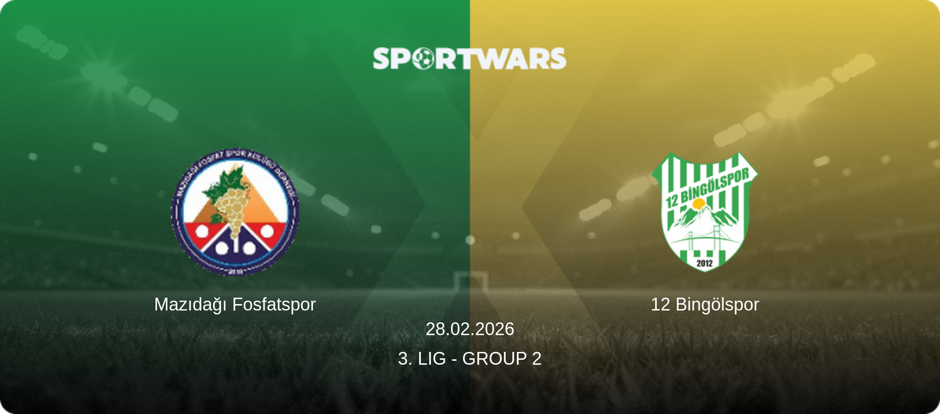 Mazıdağı Fosfatspor — 12 Bingölspor, 28.02.2026 — 3. Lig - Group 2 (match preview)