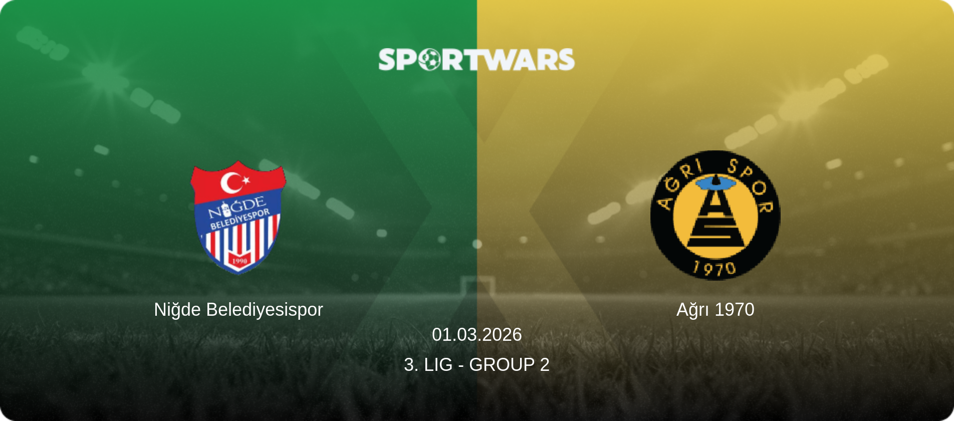 Niğde Belediyesispor — Ağrı 1970, 01.03.2026 — 3. Lig - Group 2 (match preview)